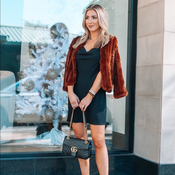 Timing Dresses & Skirts - Black Cowl Neck Spaghetti Strap Dress